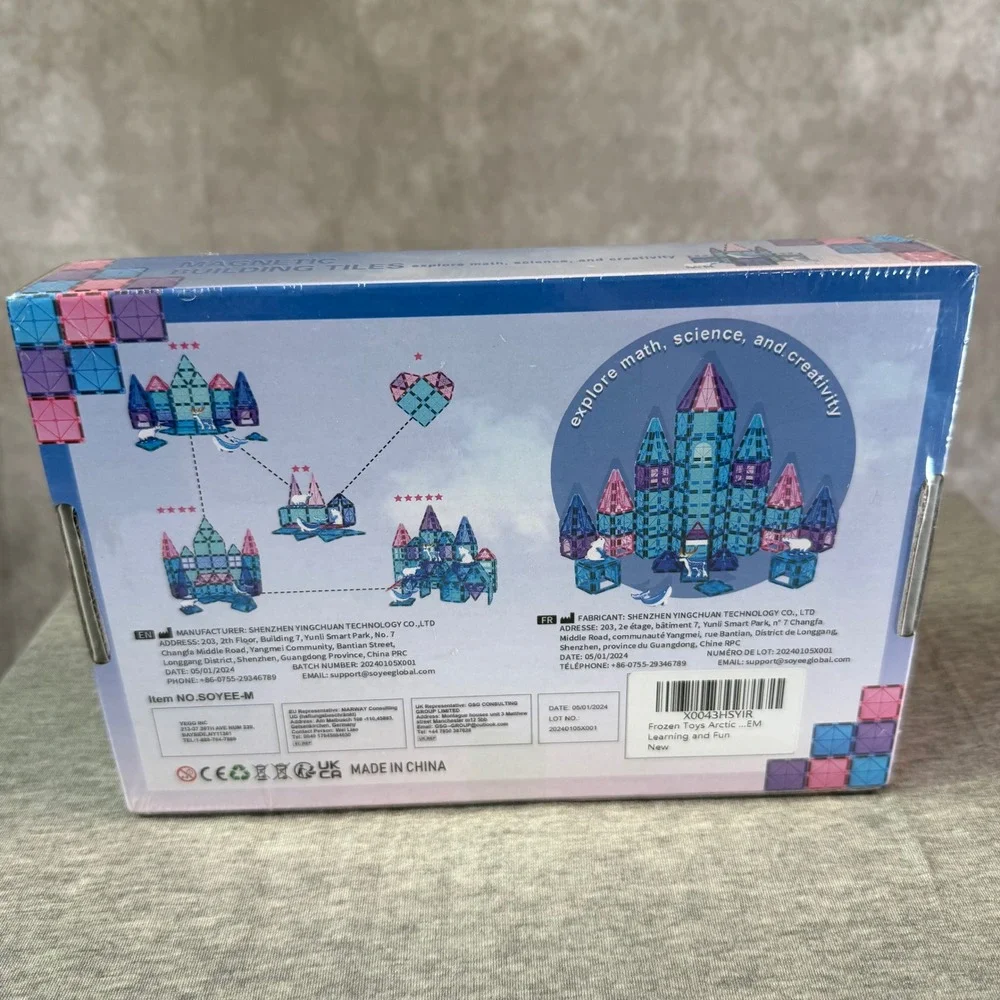 Soyee Magnetic Building Tiles Kids 32pc Blue Pink Frozen Arctic STEM Toy Winter